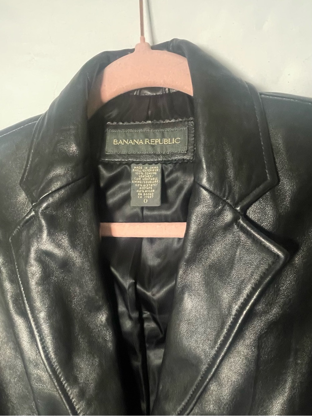 Banana Republic black genuine leather blazer jacket | Super Soft Lined